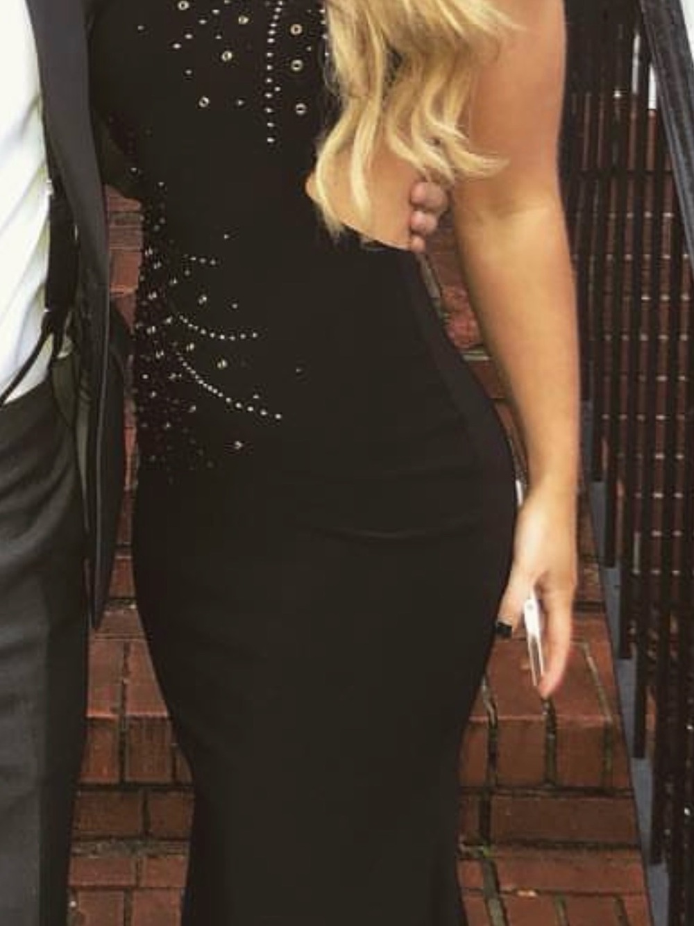 Sherri Hill Black One-Shoulder Embellished Evening Gown - Picture 6 of 6